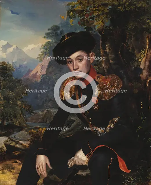 Portrait of Major M.L.Dubelt, 1850. Creator: Grigory Gagarin.