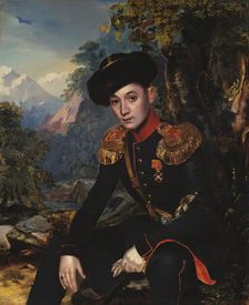 Portrait of Major M.L.Dubelt, 1850. Creator: Grigory Gagarin