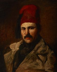 Portrait of Maksymilian Oborski Wearing a Fez, between 1840-1848. Creator: Piotr Michalowski