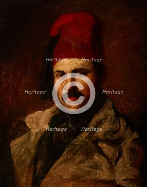 Portrait of Maksymilian Oborski Wearing a Fez, between 1840-1848. Creator: Piotr Michalowski.