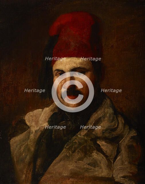 Portrait of Maksymilian Oborski Wearing a Fez, between 1840-1848. Creator: Piotr Michalowski.