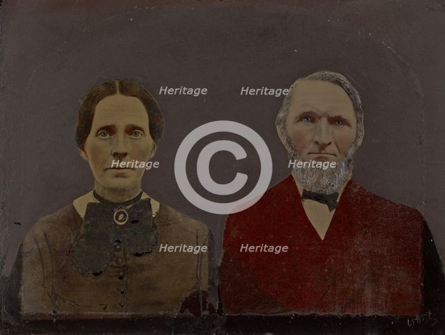 Portrait of man and woman, 1860s-1880s. Creator: Unknown.