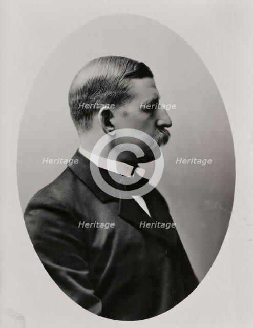 Portrait of man in suit with moustache, possibly Andrée, Salomon August (1854-1897)..., 1890-1895. Creator: Unknown.