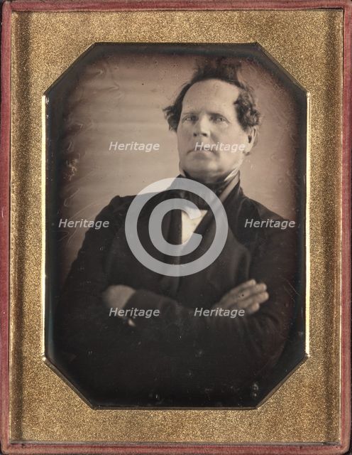 Portrait of Man Leaning Away from Camera, late 1840s. Creator: Unidentified Photographer.