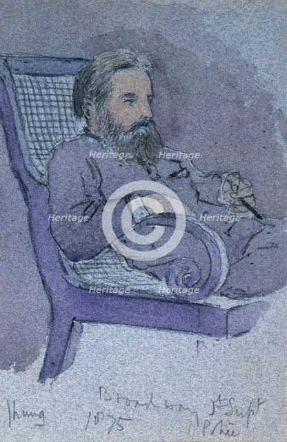 Portrait of man reclining in a chair, c1861-c1869. Creator: Alfred Frederick Pollock Harcourt.