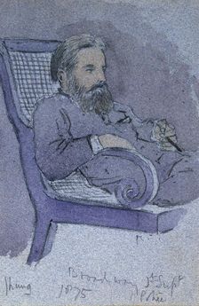 Portrait of man reclining in a chair, c1861-c1869. Creator: Alfred Frederick Pollock Harcourt