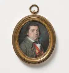 Portrait of Man with Brown Jacket, Orange and Yellow Ribbon, 18th century. Creator: Anon