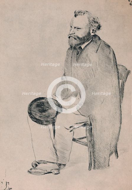 'Portrait of Manet Seated', c.1865, (1946).  Artist: Edgar Degas.