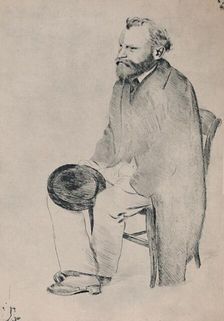 Portrait of Manet Seated c.1865, (1946). Artist: Edgar Degas