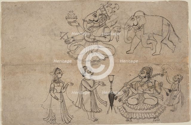 Portrait of Manya Sahib Man Rup Sagarji, late 18th century. Creator: Manaku.