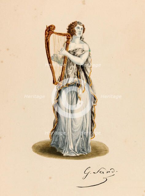 Portrait of Marceline Desbordes-Valmore (1786-1859). Creator: Sand, George (1804-1876).