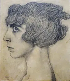 Portrait of Marchesa Luisa Casati, 1912. Creator: Bakst, Léon (1866-1924)