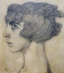 Portrait of Marchesa Luisa Casati, 1912. Creator: Bakst, Léon (1866-1924)