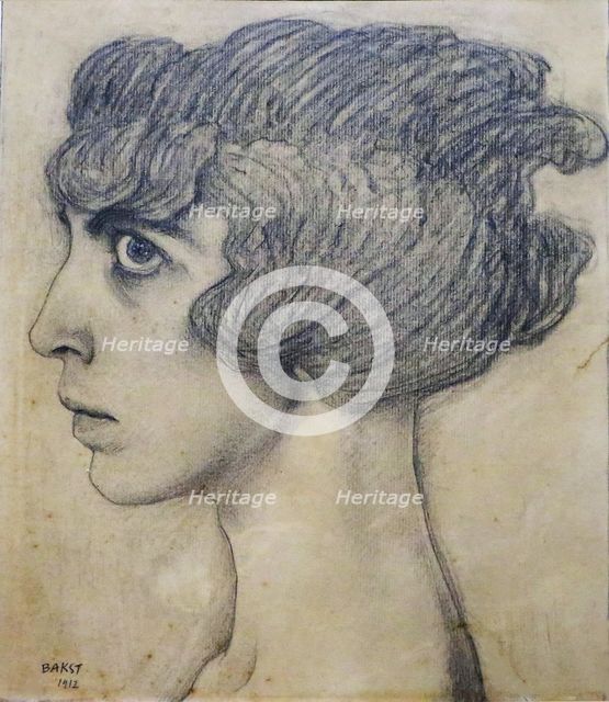 Portrait of Marchesa Luisa Casati, 1912. Creator: Bakst, Léon (1866-1924).