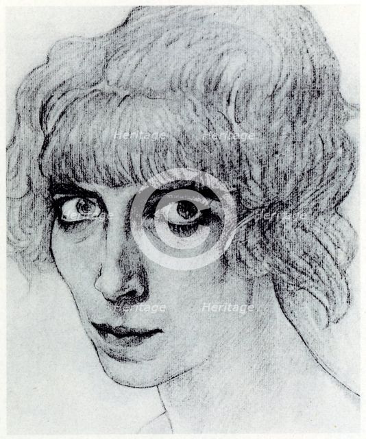 Portrait of Marchesa Luisa Casati, 1912. Artist: Bakst, Léon (1866-1924)