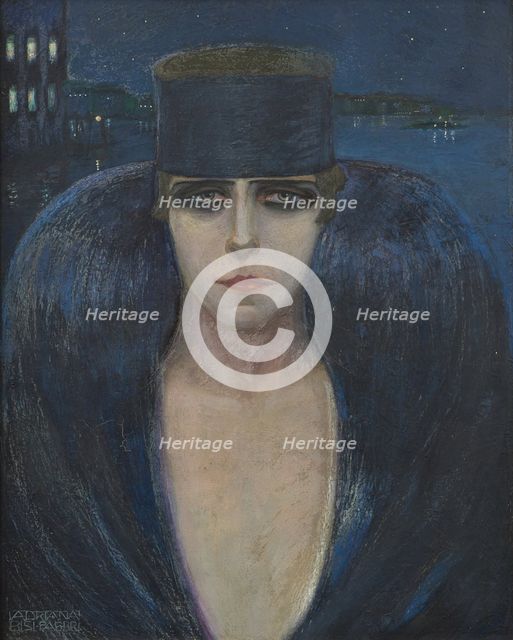 Portrait of Marchesa Luisa Casati, 1917. Creator: Bisi Fabbri, Adriana (1881-1918).