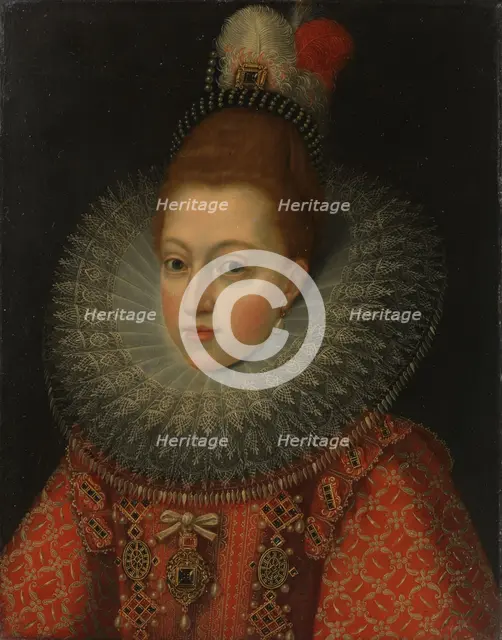 Portrait of Margaret of Austria (1584-1611), Queen of Spain, c.1600. Creator: Anon.