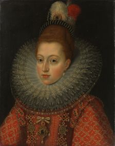 Portrait of Margaret of Austria (1584-1611), Queen of Spain, c.1600. Creator: Anon