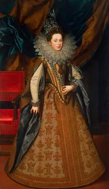 Portrait of Margaret of Savoy (1589-1655), Duchess of Mantua and Montferrat, 1608. Creator: Pourbus, Frans, the Younger (1569-1622)