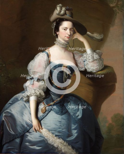 Portrait of Margaret, Lady Oxenden, c. 1755. Artist: Hudson, Thomas (1701-1779)