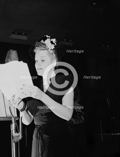 Portrait of Margaret Whiting, New York, N.Y., 1946. Creator: William Paul Gottlieb.