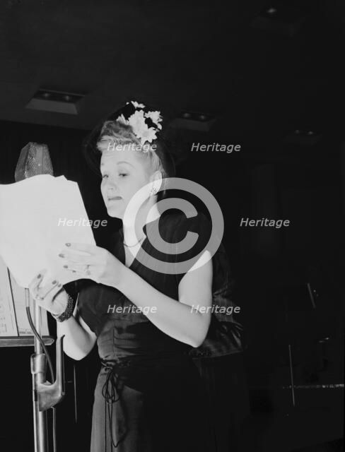 Portrait of Margaret Whiting, New York, N.Y., 1946. Creator: William Paul Gottlieb.