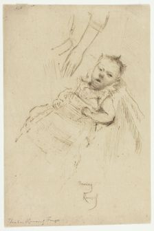 Portrait of Margery Chambers, Aged Ten Weeks, 1890. Creator: Theodore Roussel