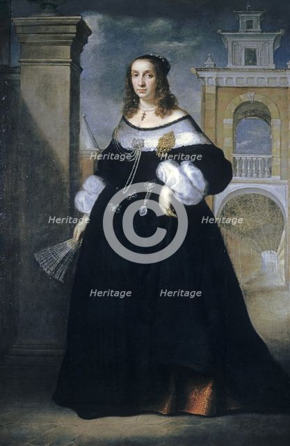 Portrait of Margherita, Wife of Baldassare Vandergoes, 1655-60. Creator: Luigi Primo.