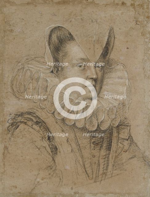 Portrait of Margherita, Duchess of Ferrara, early 17th century Artist: Ottavio Mario Leoni.