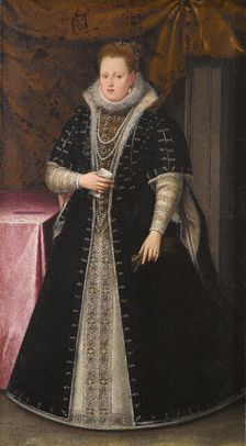 Portrait of Margherita Gonzaga (1564-1618), Duchess of Ferrara, c1585-1590 . Creator: Bahuet, Jean (ca 1552-1597)