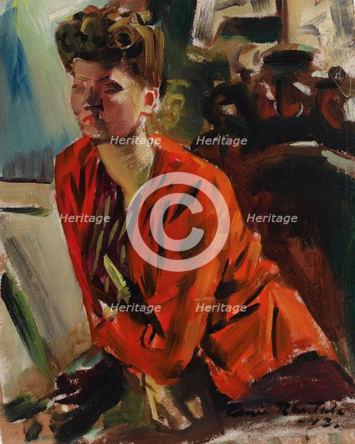 Portrait of Margit Rautala-Kaipainen, 1943. Creator: Emil Rautala.