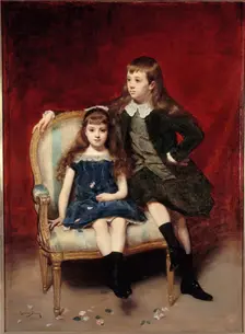Portrait of Marguerite (1883-1973) and Robert (1880-1956) de Broglie, 1890. Creator: Charles Emile Auguste Carolus-Duran