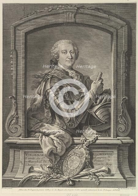 Portrait of Maréchal de Lowendal, 18th century. Creator: Nicolas de Larmessin.