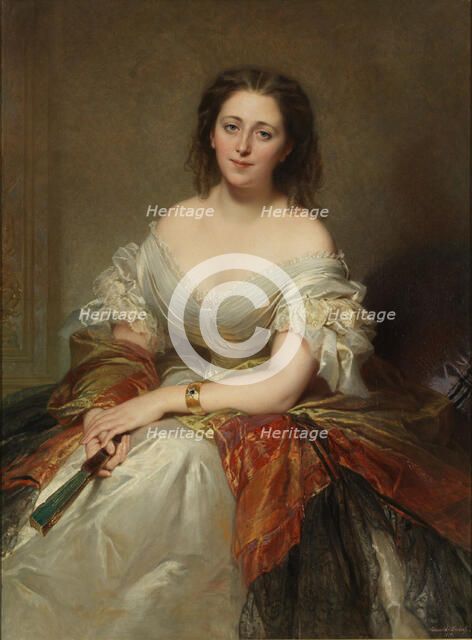 Portrait of Maria Countess Walewska (1786-1817), 1859. Artist: Dubufe, Louis Edouard (1819-1883)