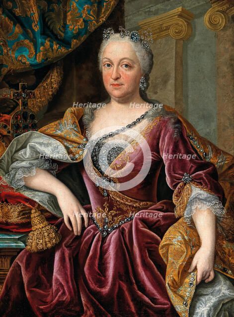 Portrait of Maria Amalia of Austria (1701-1756), Holy Roman Empress. Creator: Auerbach, Johann Gottfried (1697-1753).