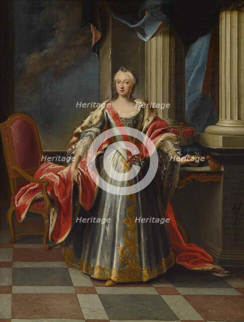 Portrait of Maria Anna Sophia of Saxony (1728-1797), Electress of Bavaria. Creator: Horemans, Peter Jacob (1700-1776).