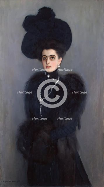 Portrait of Maria Abamelek-Lazareva, 1900. Creator: Nikolaj Petrovic Bogdanov-Bel'skij.