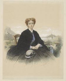 Portrait of Maria Elisabeth Adolphine Waller-Schill, 1866. Creator: Louis Chantal