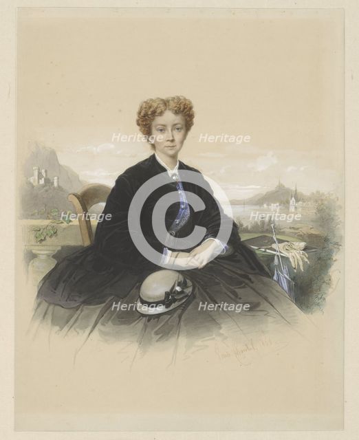 Portrait of Maria Elisabeth Adolphine Waller-Schill, 1866. Creator: Louis Chantal.