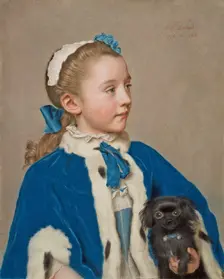 Portrait of Maria Frederike van Reede-Athlone at Seven Years of Age, 1755-1756. Creator: Jean-Etienne Liotard