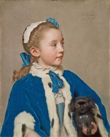 Portrait of Maria Frederike van Reede-Athlone at Seven Years of Age, 1755-1756. Creator: Jean-Etienne Liotard