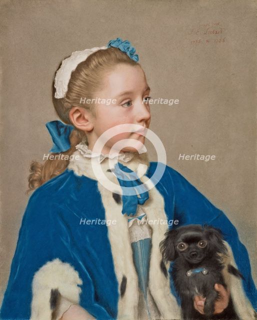 Portrait of Maria Frederike van Reede-Athlone at Seven Years of Age, 1755-1756. Creator: Jean-Etienne Liotard.