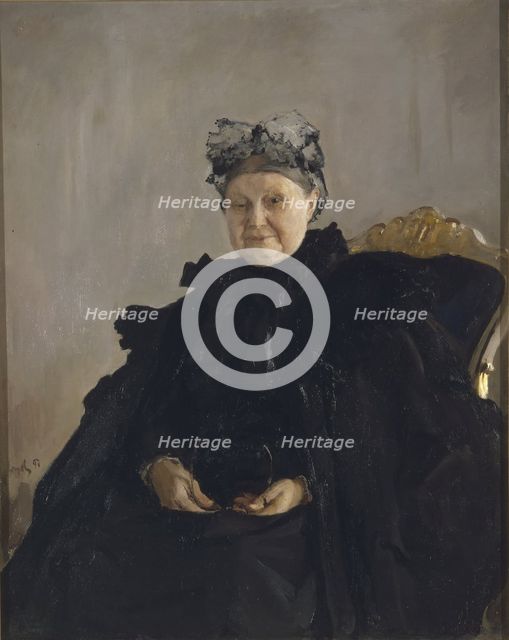 Portrait of Maria Fyodorovna Morozova, née Simonova (1830-1911), 1897. Artist: Serov, Valentin Alexandrovich (1865-1911)