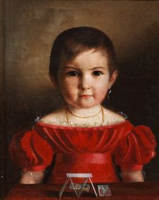 Portrait of Maria Kozhina (1825-1885) with a house of cards