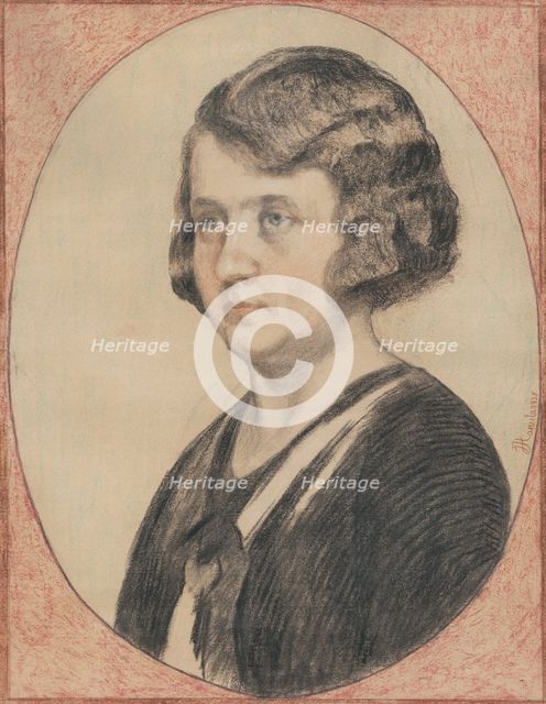 Portrait of Maria Hanulova, 1938. Creator: Jozef Hanula.