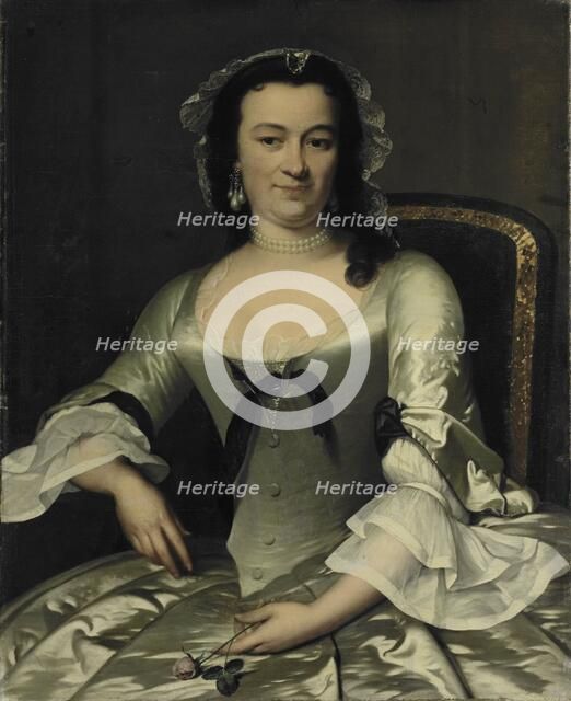 Portrait of Maria Henriëtte van de Pol, Wife of Willem Sautijn, 1750-1760. Creator: Frans van der Mijn.