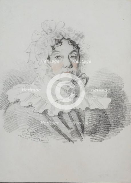 Portrait of Maria Ivanovna Rimskaya-Korsakova, née Naumova (1764-1832), 1820s. Creator: Hampeln, Carl, von (1794-after 1880).