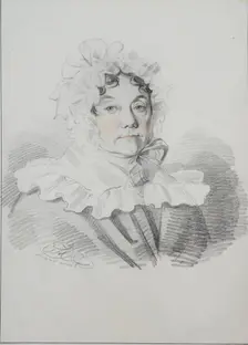 Portrait of Maria Ivanovna Rimskaya-Korsakova, née Naumova (1764-1832), 1820s. Creator: Hampeln, Carl, von (1794-after 1880)