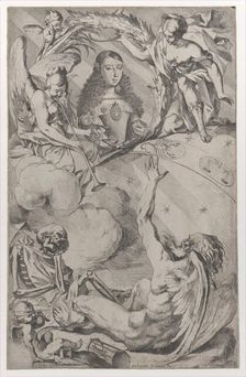 Portrait of Maria Luisa d'Orleans (1662-1689), wife of Charles II of Spain, ca. 1689. Creators: Giovanni Battista Bonacina, Cesare Fiori