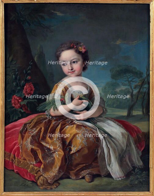 Portrait of Maria Luisa of Savoy (1688-1714) as Child, 1733. Creator: Van Loo; Louis Michel (1707-1771).